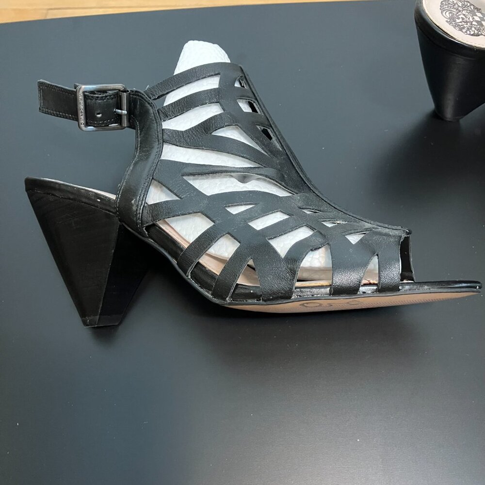 Vince Camuto Black Leather Sandals 10M NWOT/NWOB - Picture 10 of 10